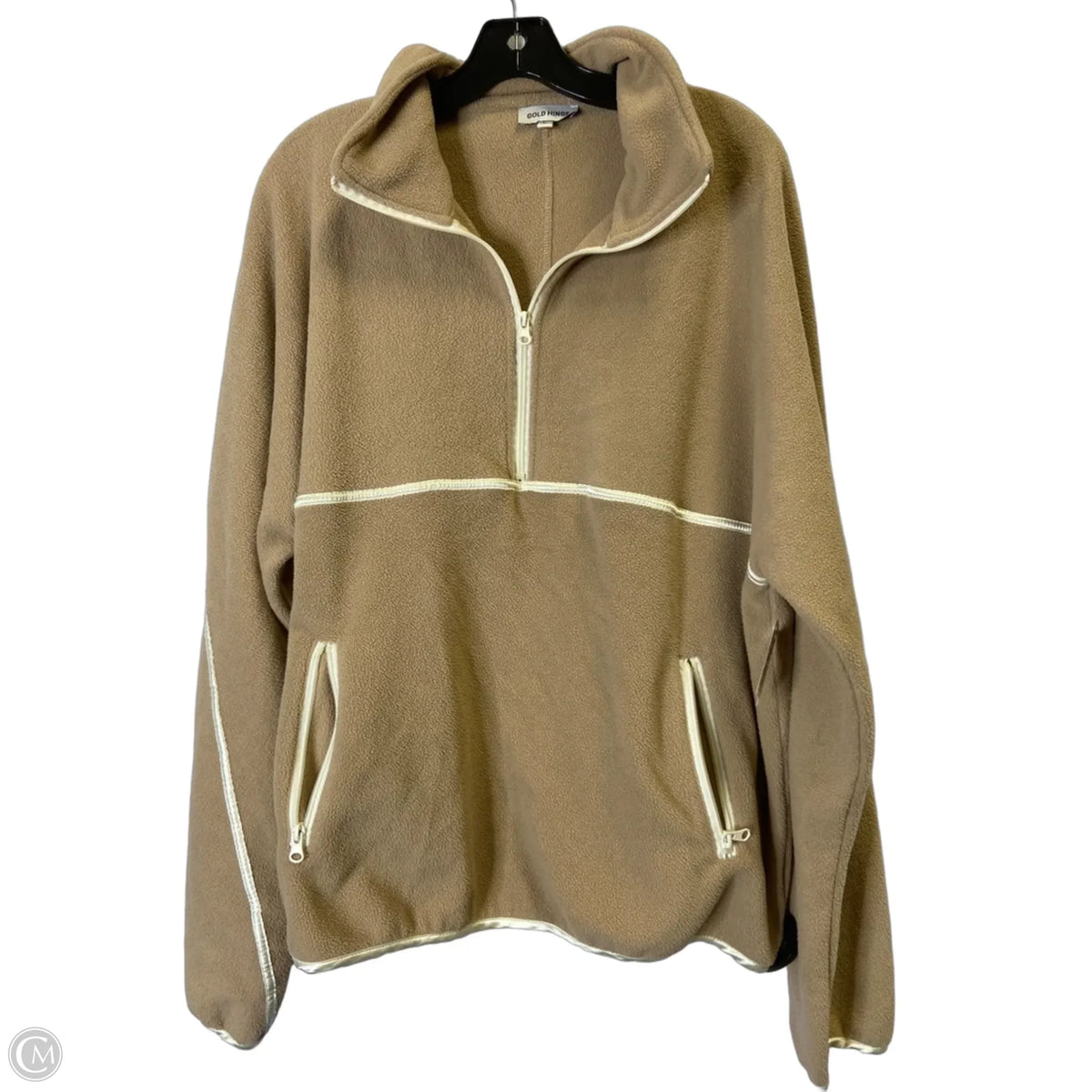 Sweatshirt Collar By Clothes Mentor In Brown, Size: L