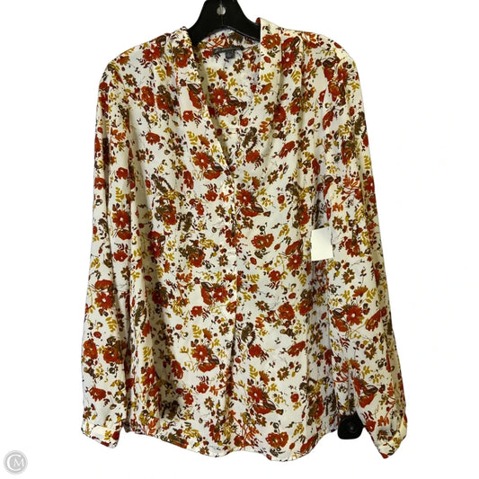 Blouse Long Sleeve By Adrianna Papell In Multi-colored, Size: L