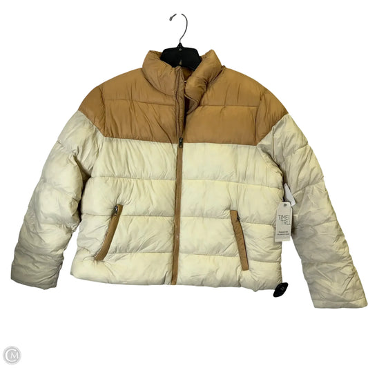 Jacket Puffer & Quilted By Time And Tru In Cream, Size: L