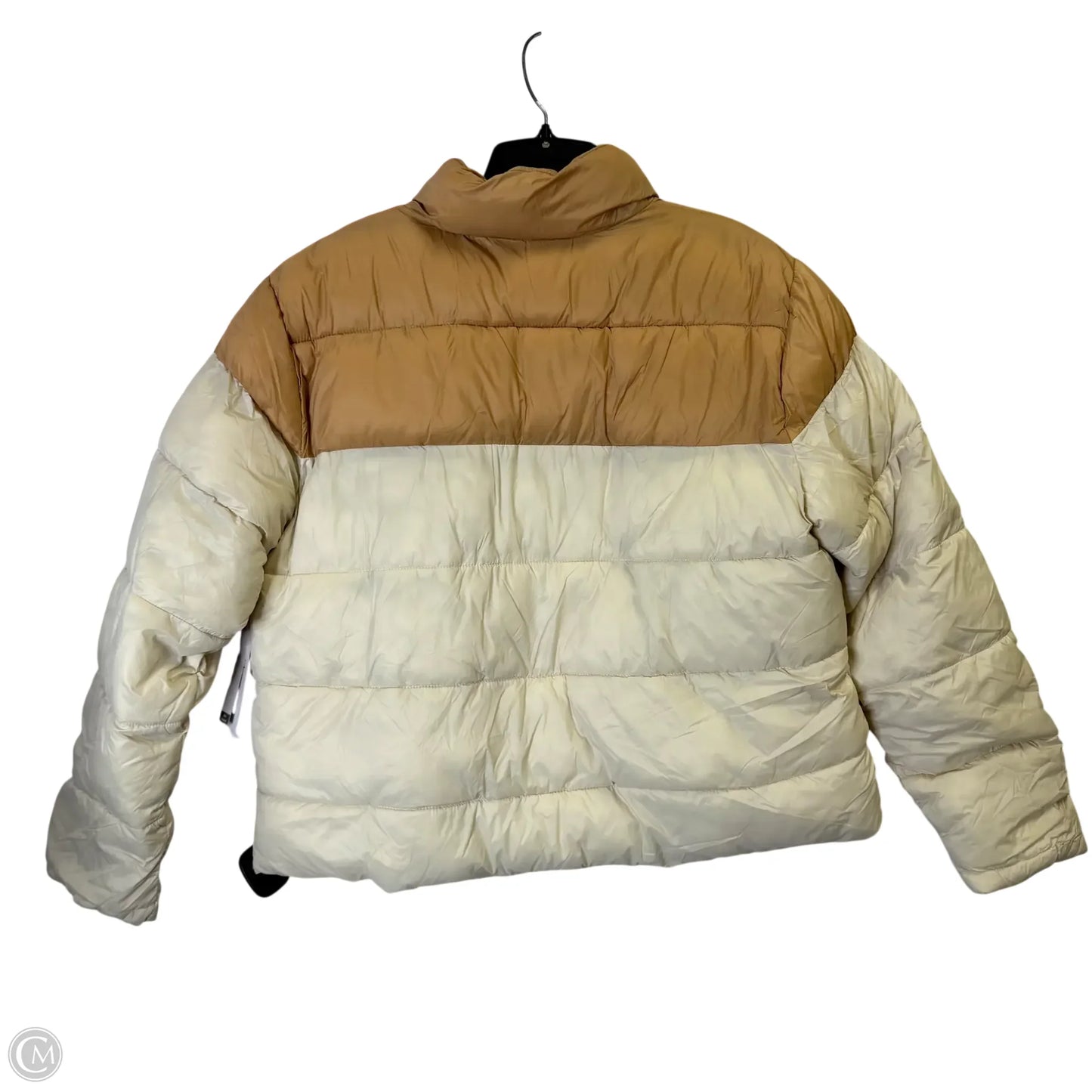 Jacket Puffer & Quilted By Time And Tru In Cream, Size: L