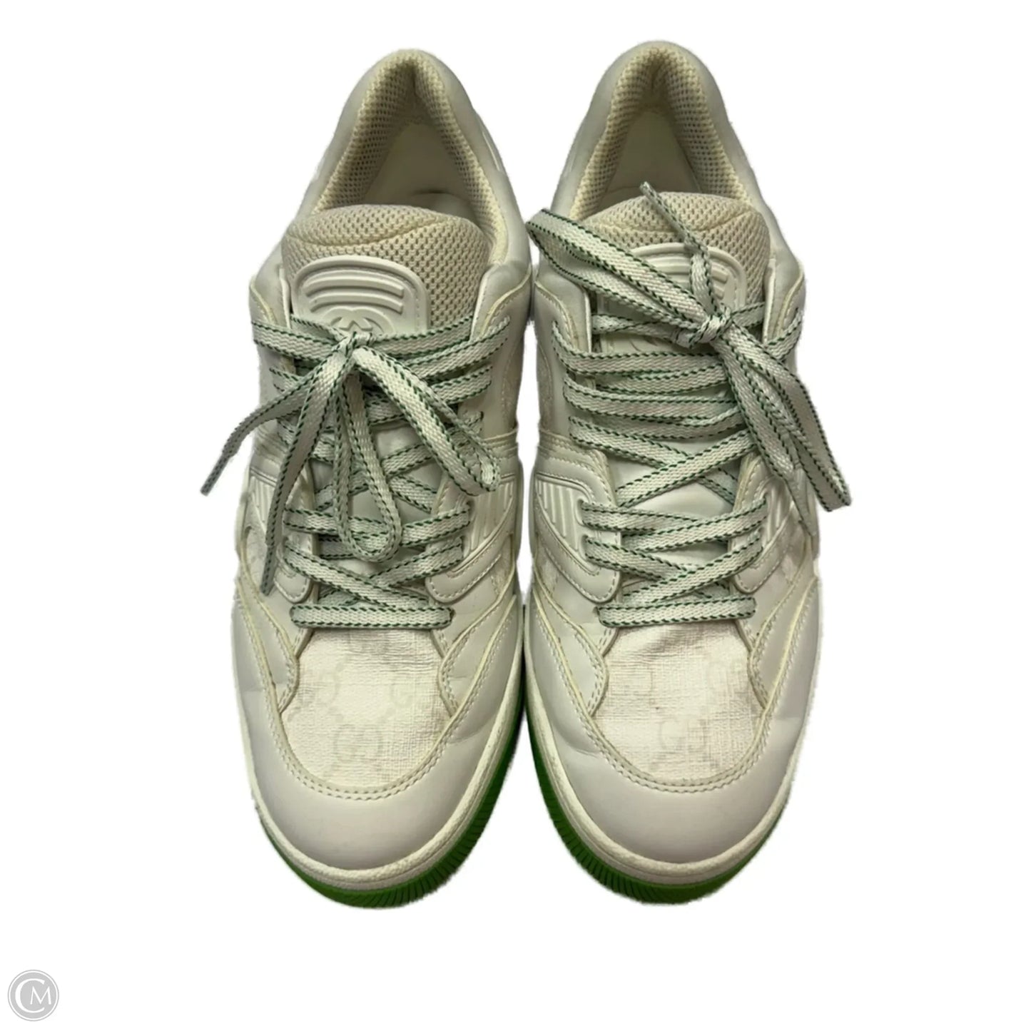 Shoes Luxury Designer By Gucci In Green & White, Size: 8