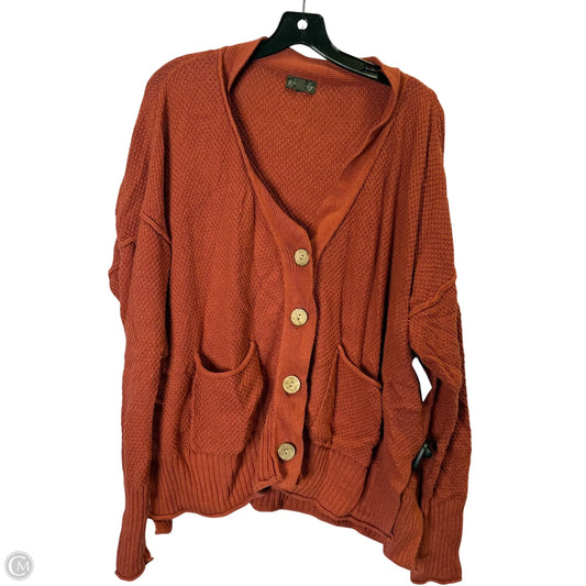 Sweater Cardigan By Wonderly In Orange, Size: Xl