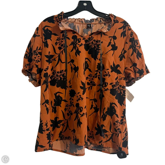 Top Short Sleeve By Shein In Brown, Size: 1x