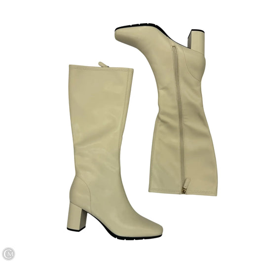 Boots Knee Heels By Aerosoles In Cream, Size: 8