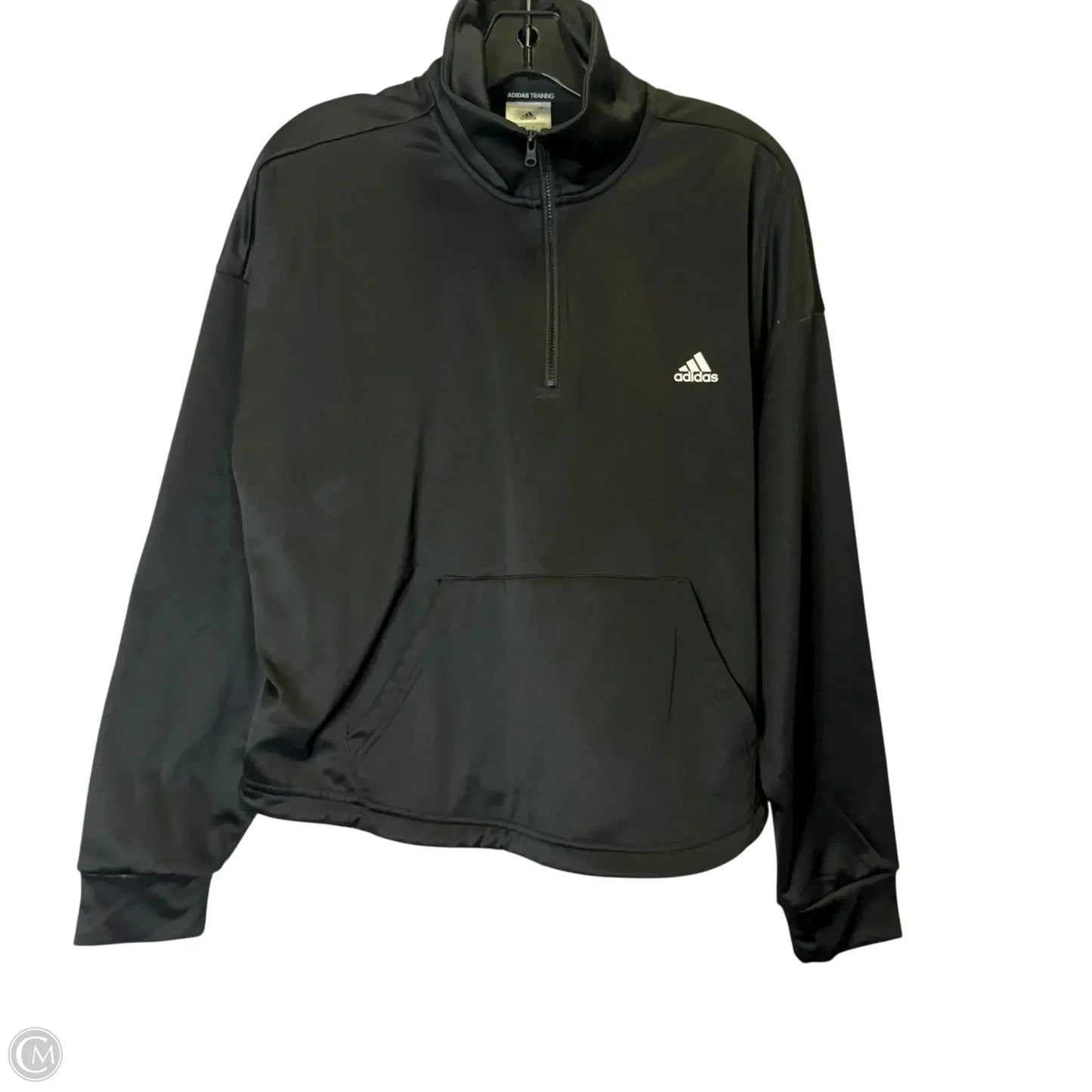 Athletic Sweatshirt Collar By Adidas In Black, Size: L