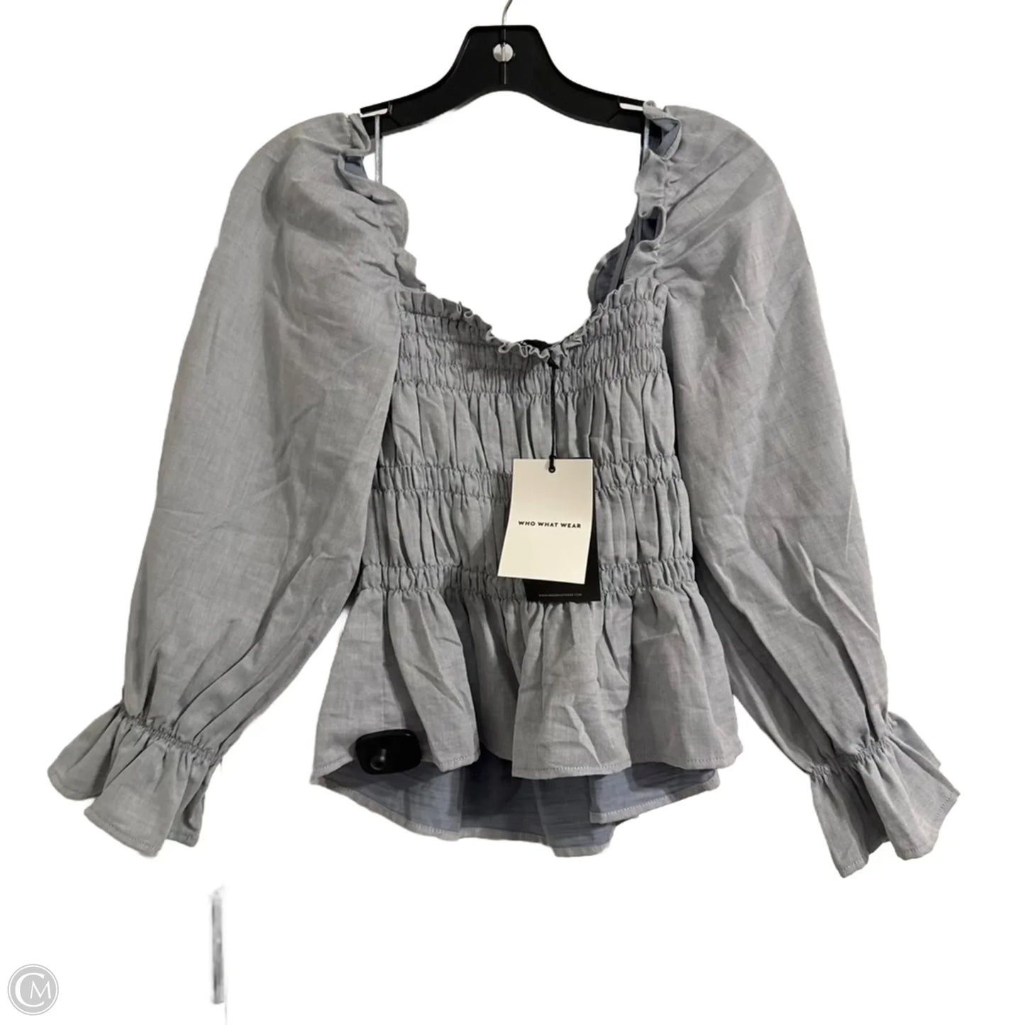 Top Long Sleeve By Who What Wear In Blue, Size: Xs