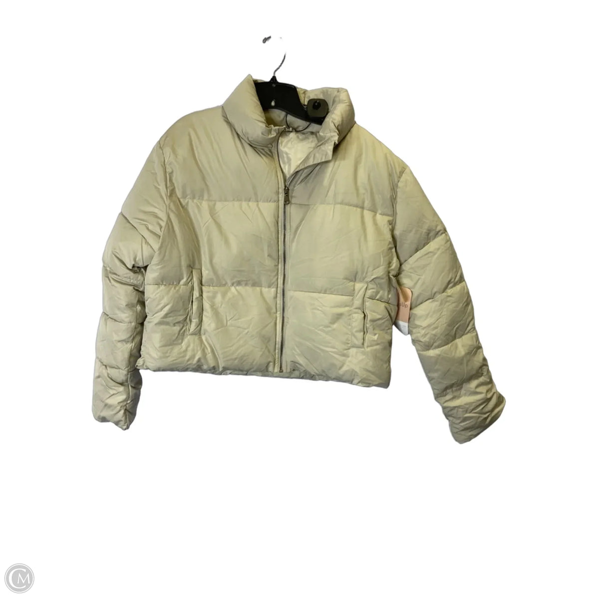 Jacket Puffer & Quilted By Double Zero In Cream, Size: M