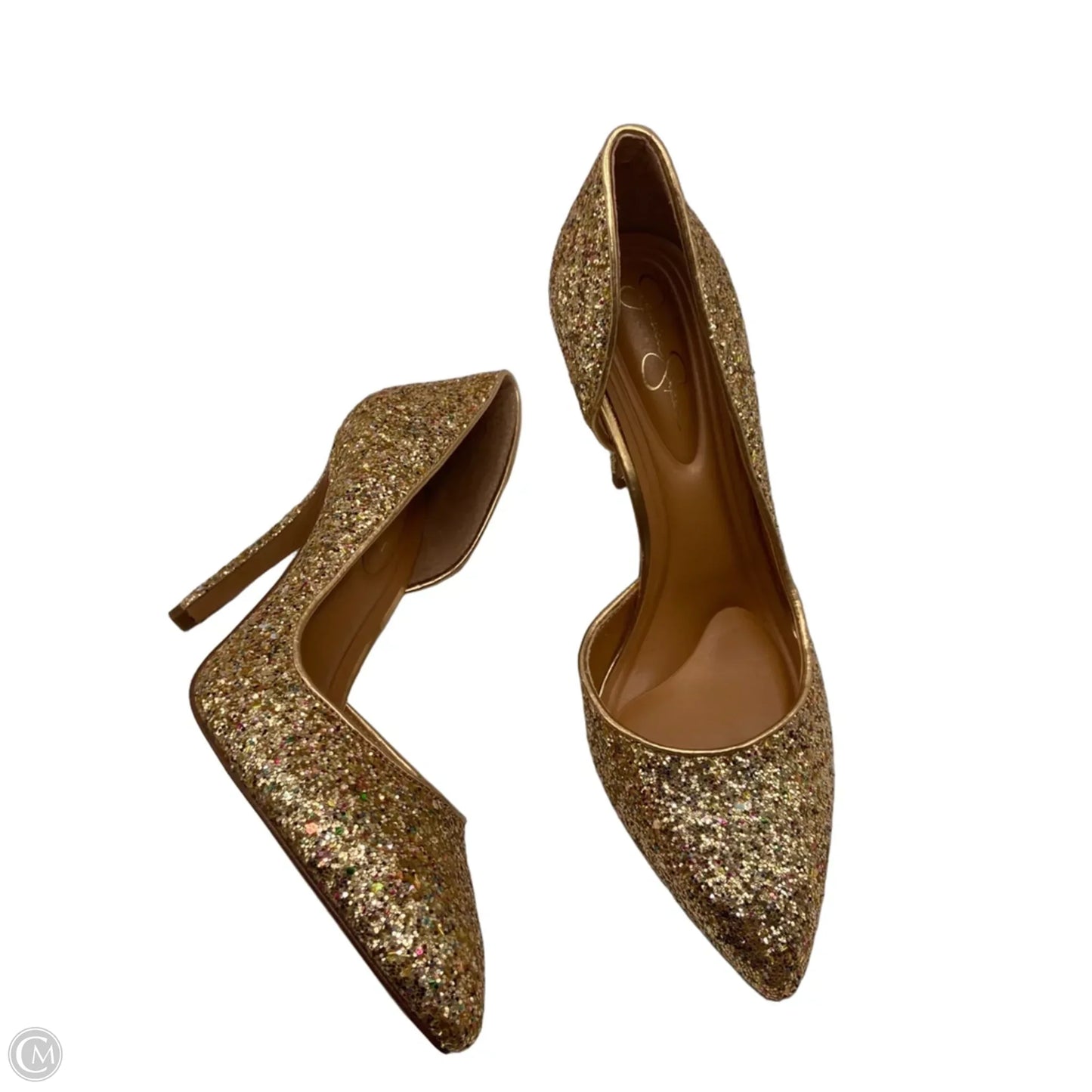 Shoes Heels Stiletto By Jessica Simpson In Gold, Size: 8