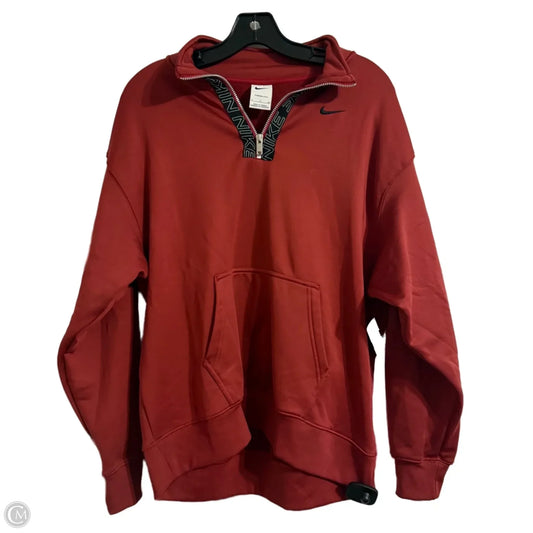 Athletic Sweatshirt Collar By Nike Apparel In Red, Size: S