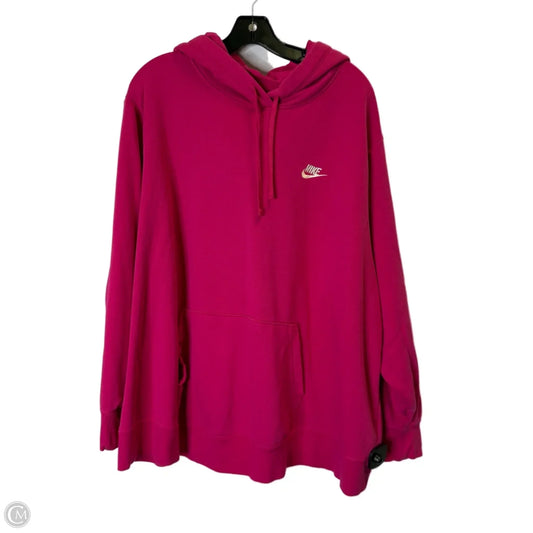 Athletic Sweatshirt Hoodie By Nike Apparel In Pink, Size: 4x