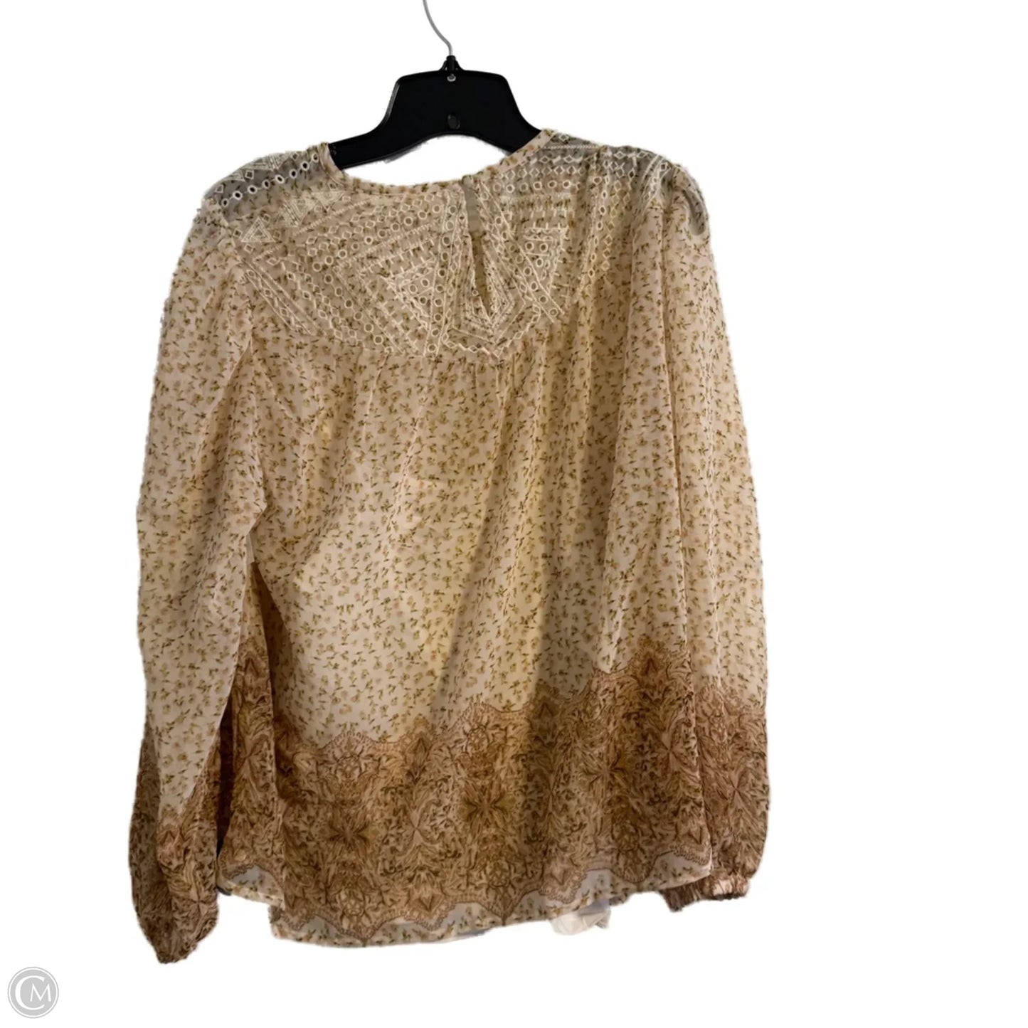 Top Long Sleeve By Matilda Jane In Cream, Size: L