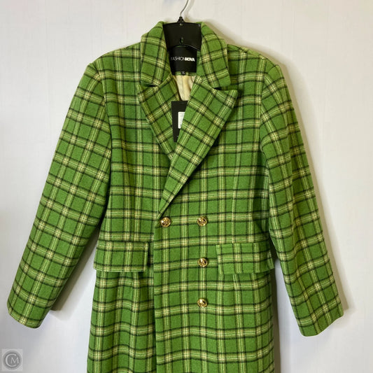 Coat Trench Coat By Fashion Nova In Green, Size: L