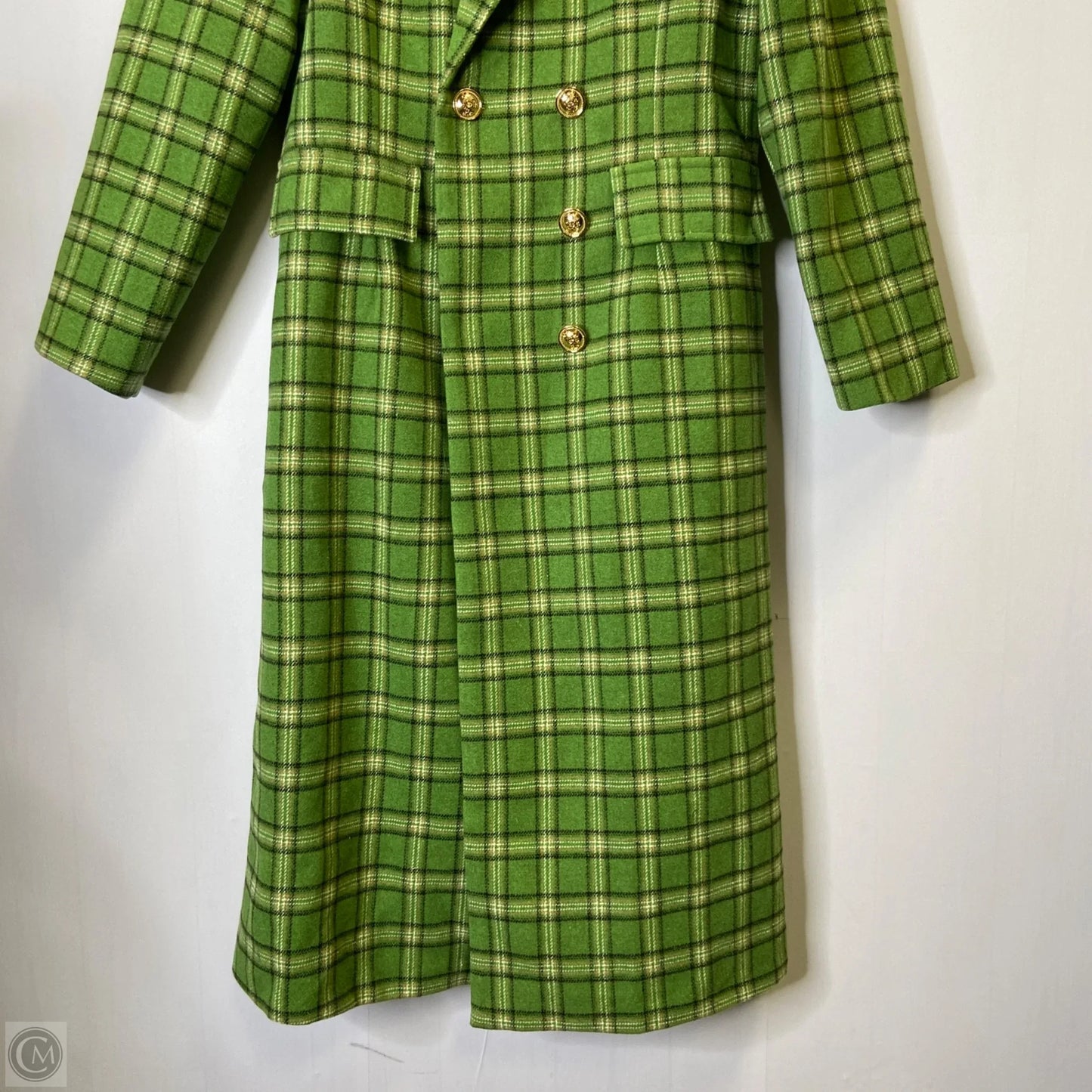 Coat Trench Coat By Fashion Nova In Green, Size: L