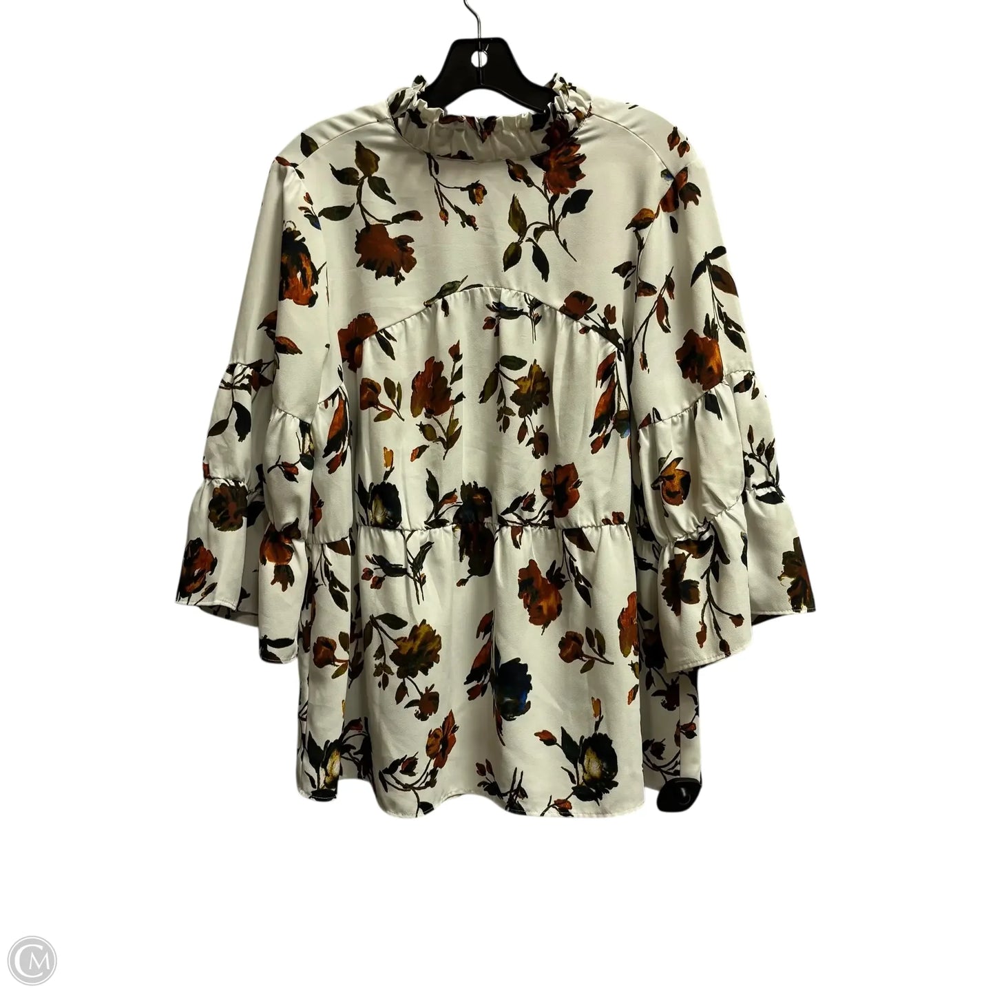 Top Long Sleeve By Cato In White, Size: M