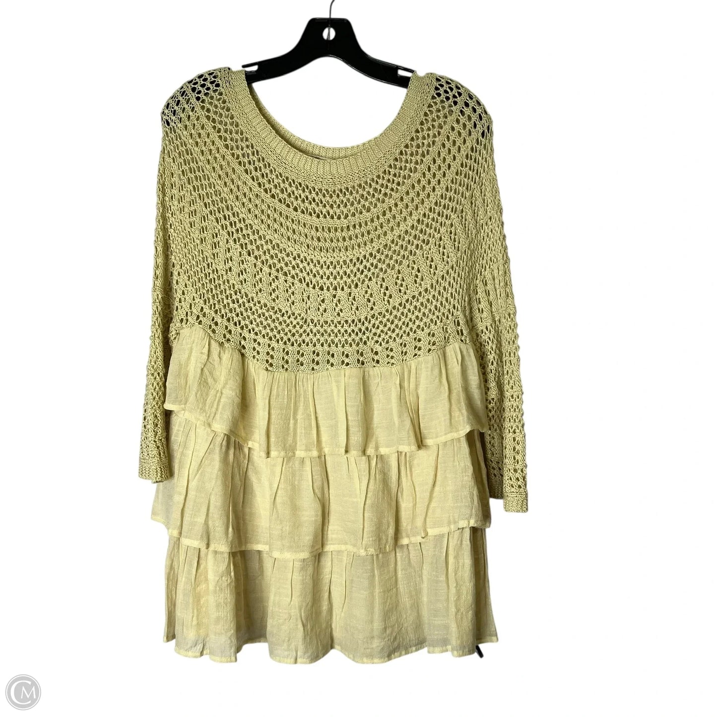 Top Long Sleeve By Entro In Cream, Size: S