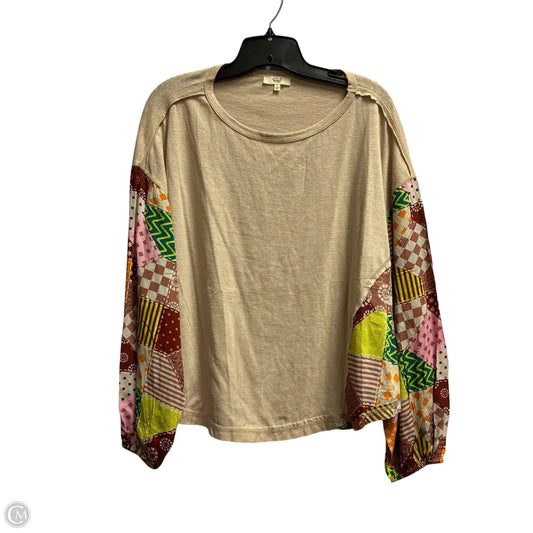 Top Long Sleeve By Easel In Cream, Size: S
