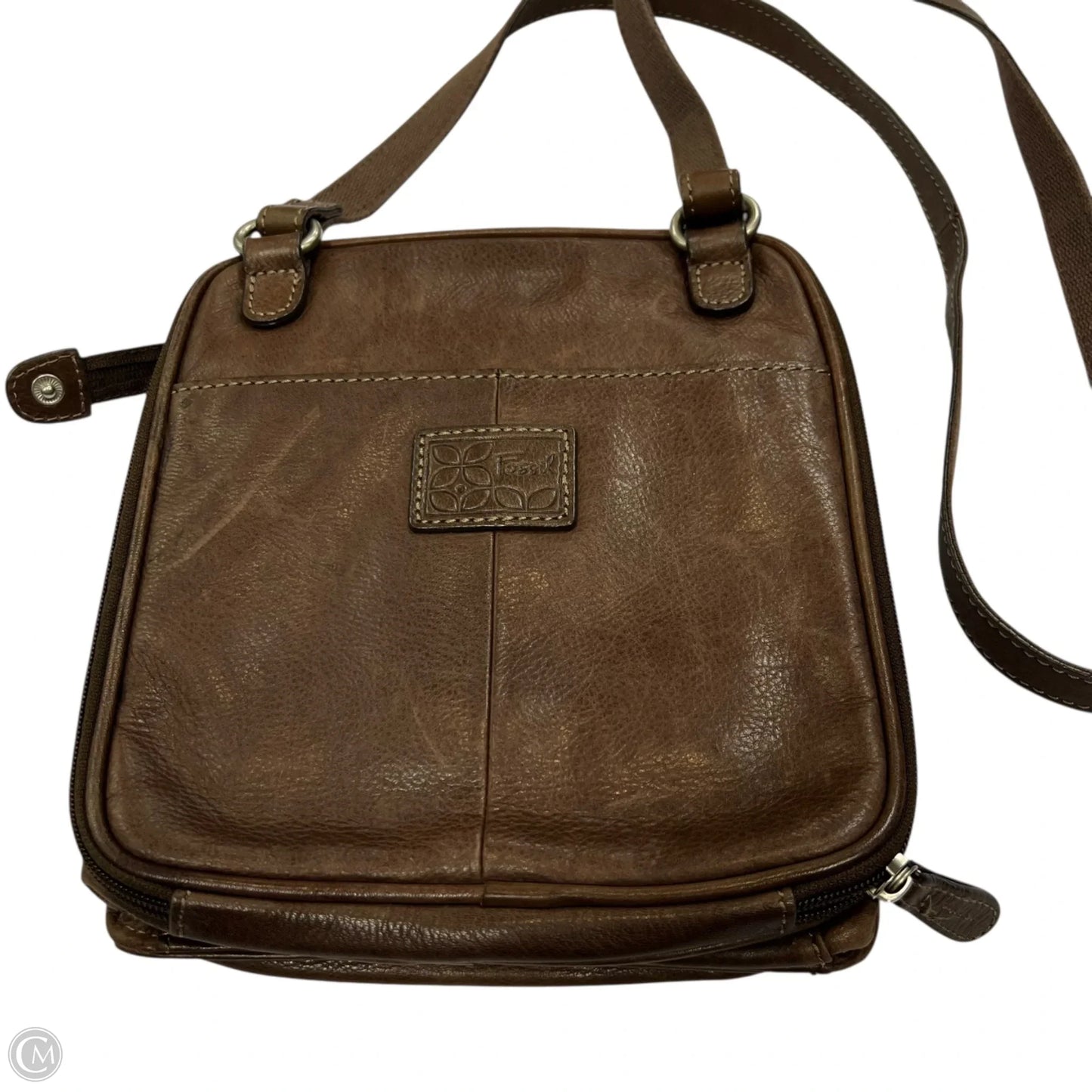 Crossbody Leather By Fossil, Size: Small