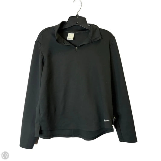 Athletic Top Long Sleeve Collar By Nike Apparel In Black, Size: L