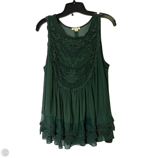 Top Sleeveless By Ultra Pink In Green, Size: M