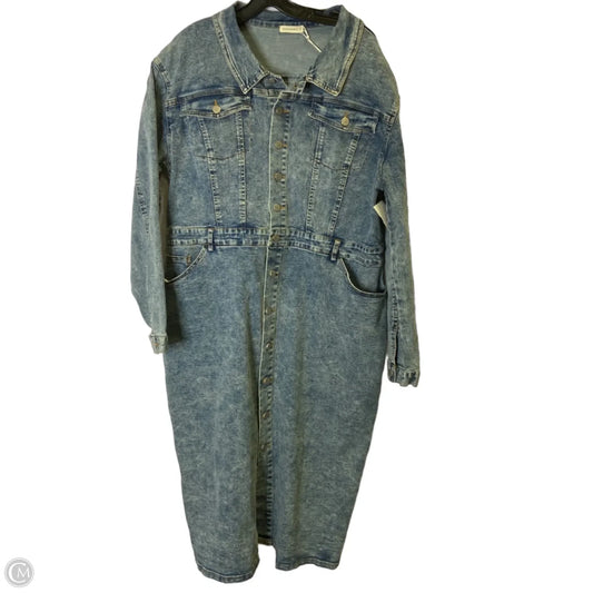 Dress Casual Midi By Andthewhy In Blue Denim, Size: 1x