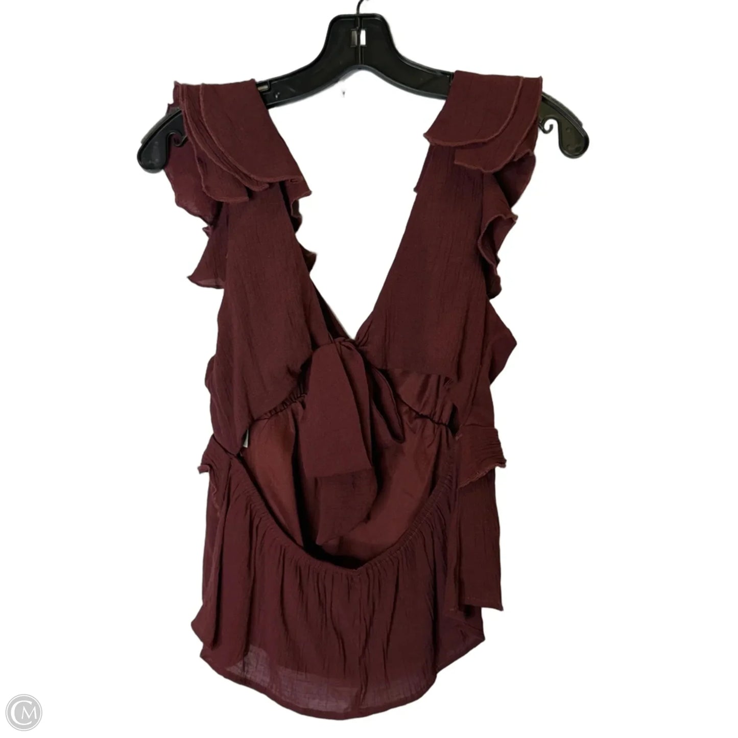Top Sleeveless By Mi Ami In Maroon, Size: L