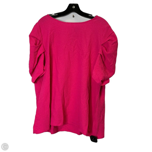 Blouse Short Sleeve By Shein In Pink, Size: 2x