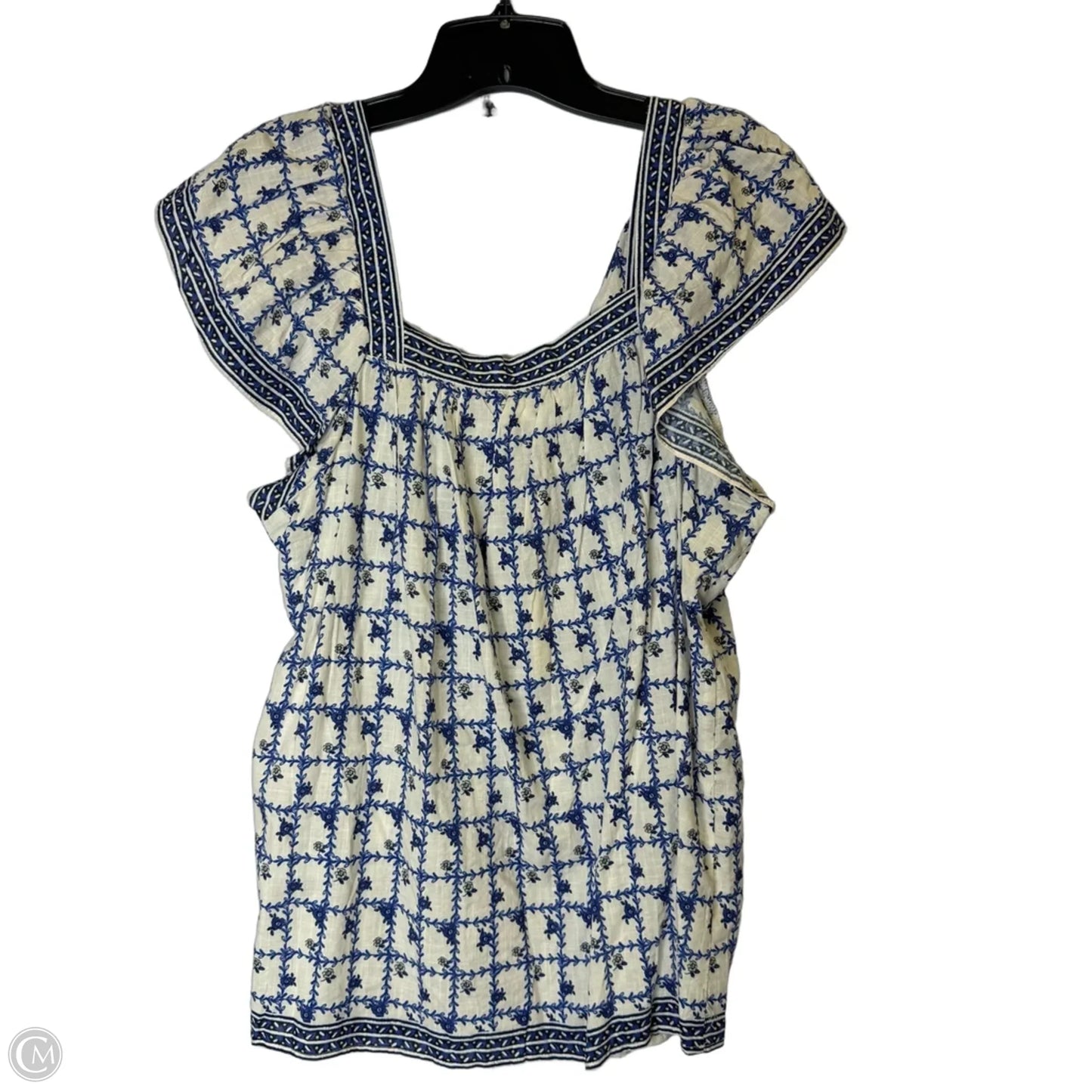 Top Sleeveless By Max Studio In Blue & White, Size: Xl