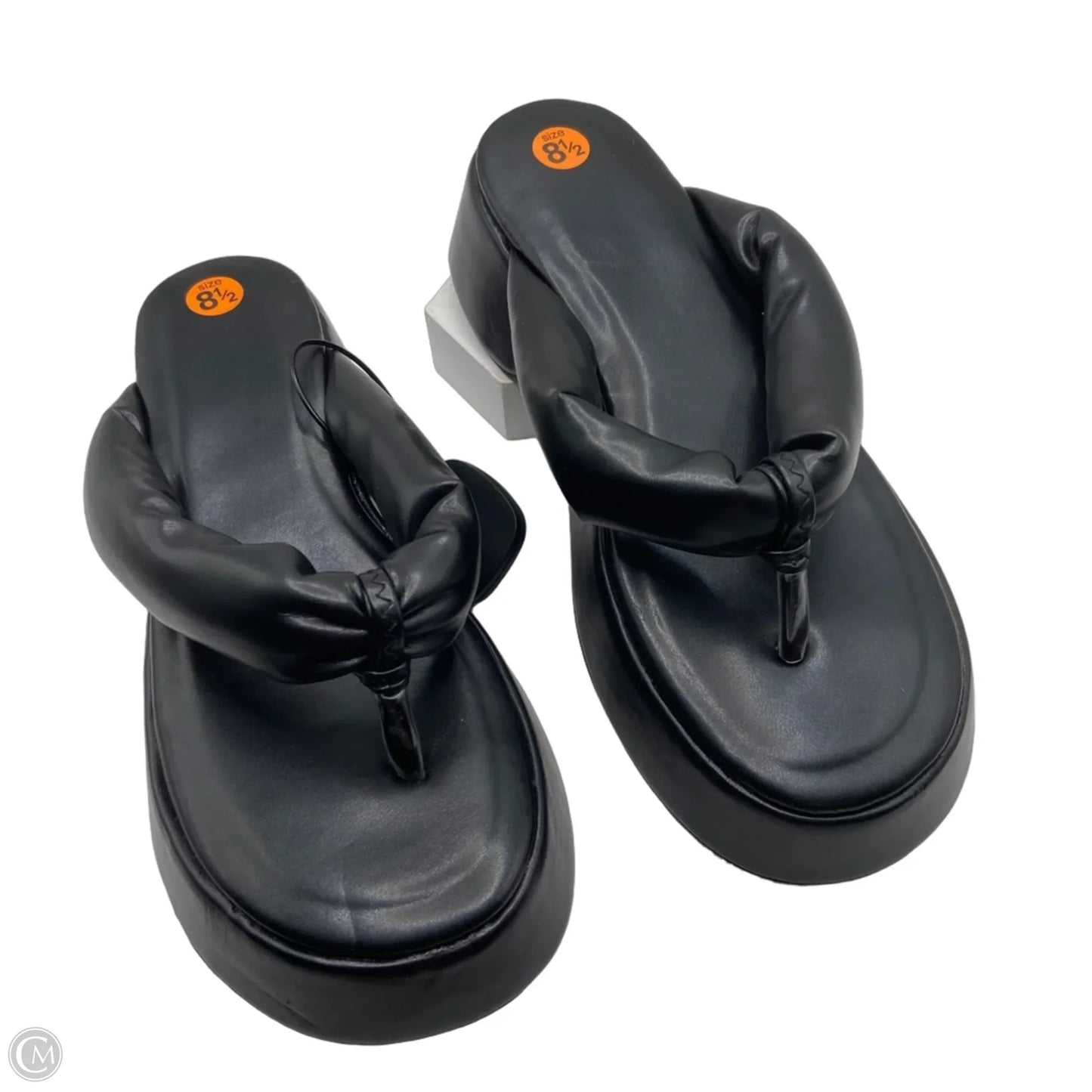 Sandals Heels Platform By Clothes Mentor In Black, Size: 8.5