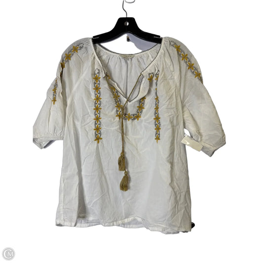 Top Short Sleeve By Lucky Brand In White, Size: L