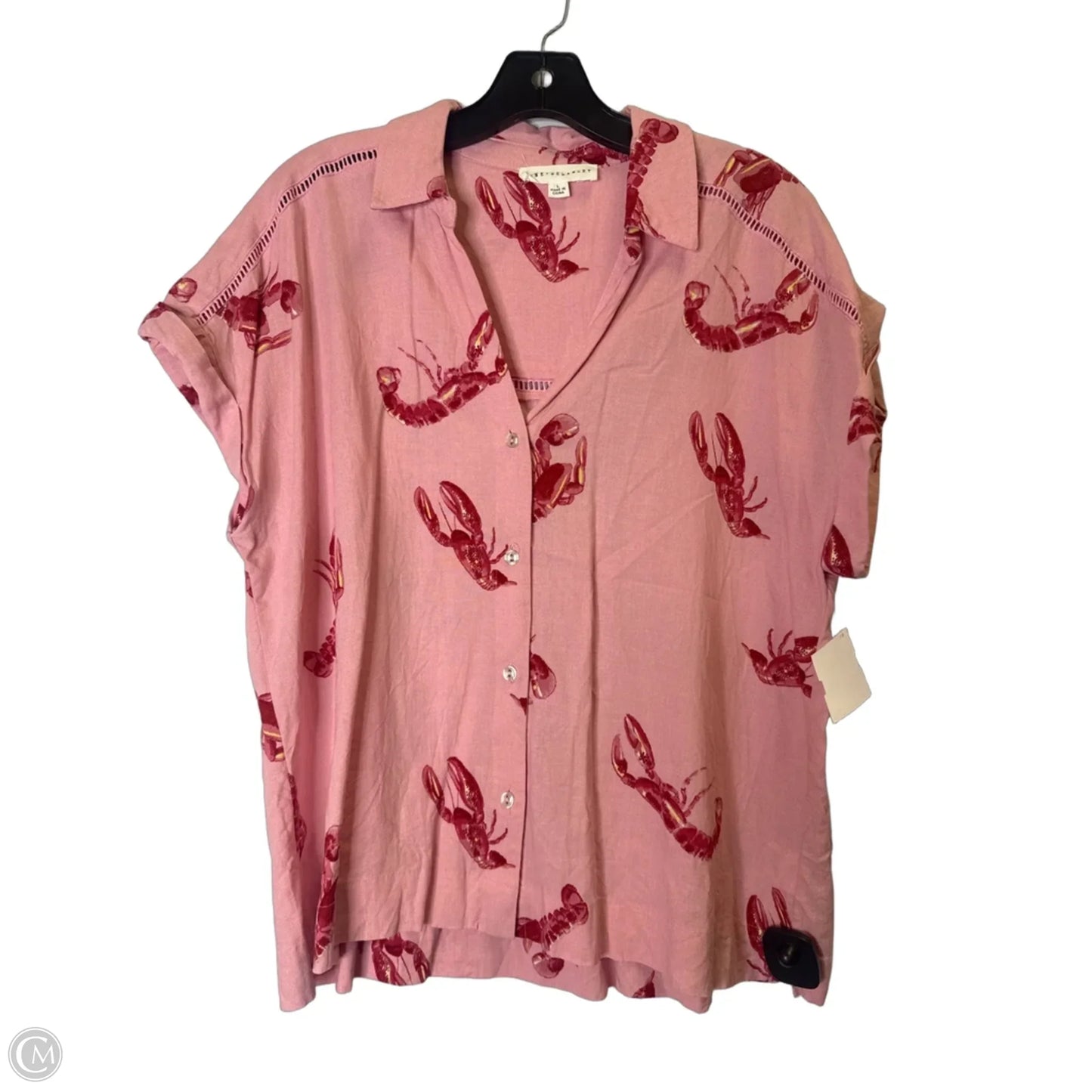 Top Short Sleeve By Jane And Delancey In Pink, Size: L