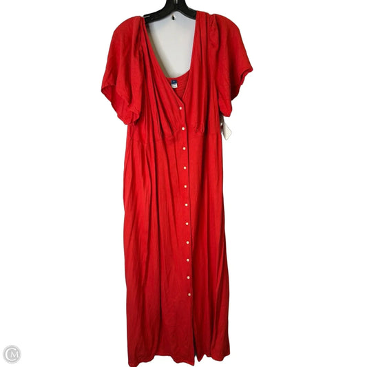 Dress Casual Midi By Old Navy In Red, Size: 2x