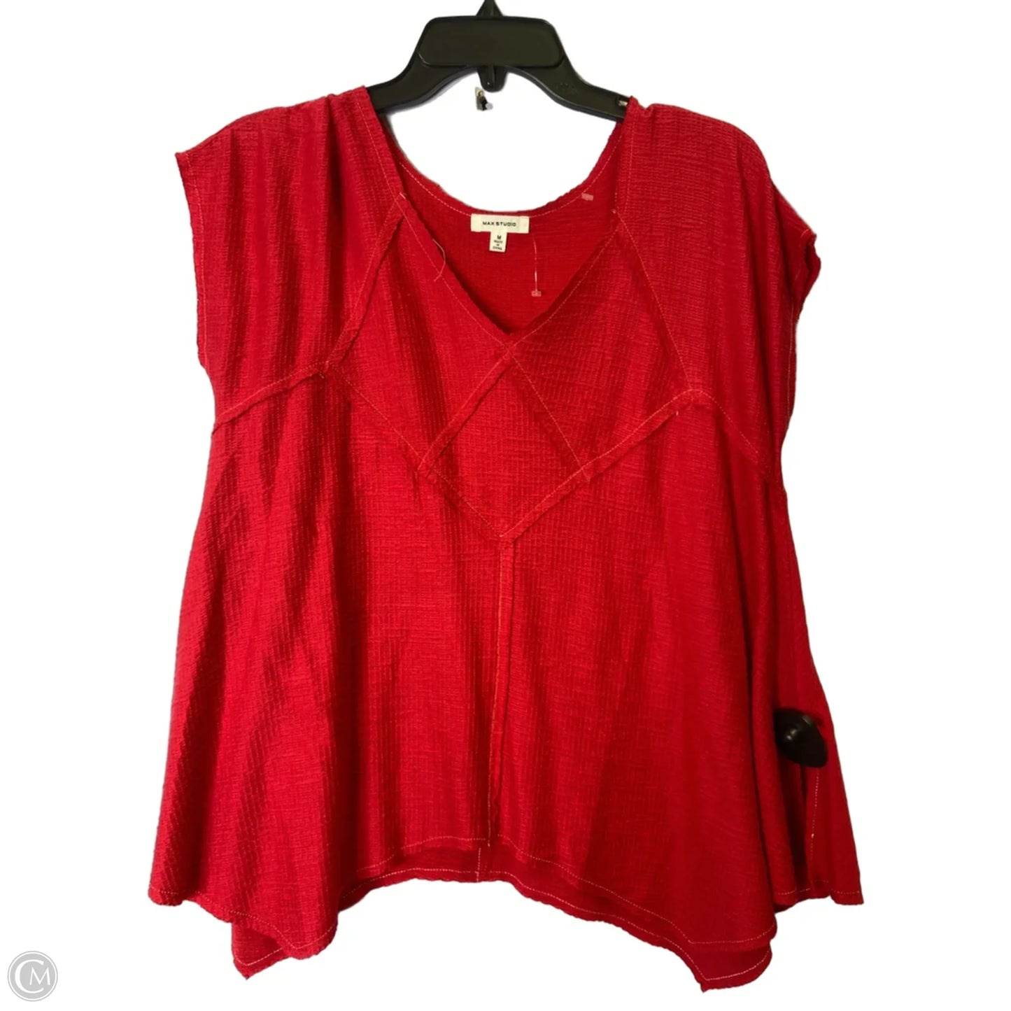 Top Short Sleeve By Max Studio In Red, Size: M