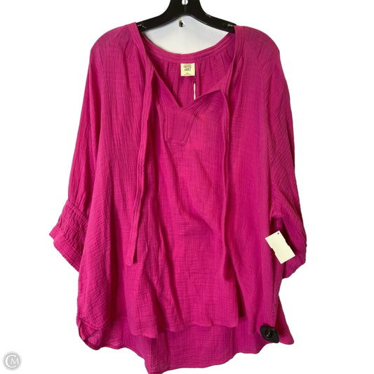 Top Short Sleeve By Good Hart In Purple, Size: Xxl