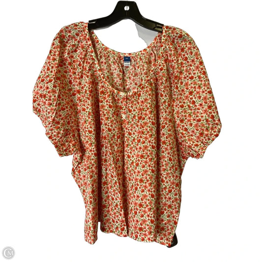 Top Short Sleeve By Old Navy In Floral Print, Size: Xxl