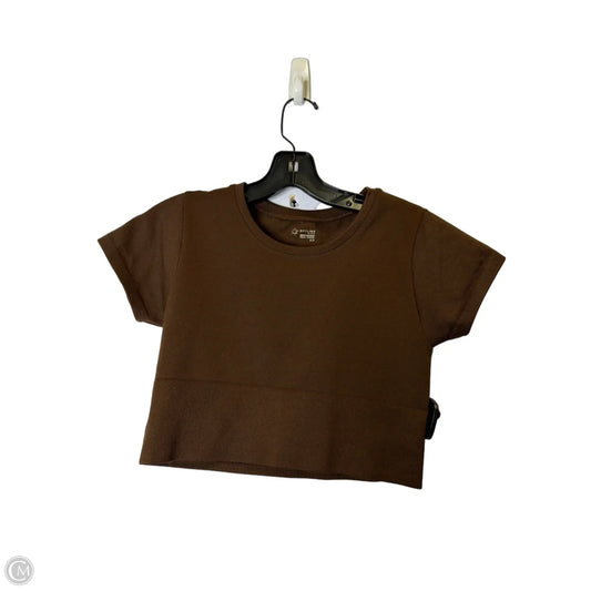 Athletic Top Short Sleeve By Offline In Brown, Size: S
