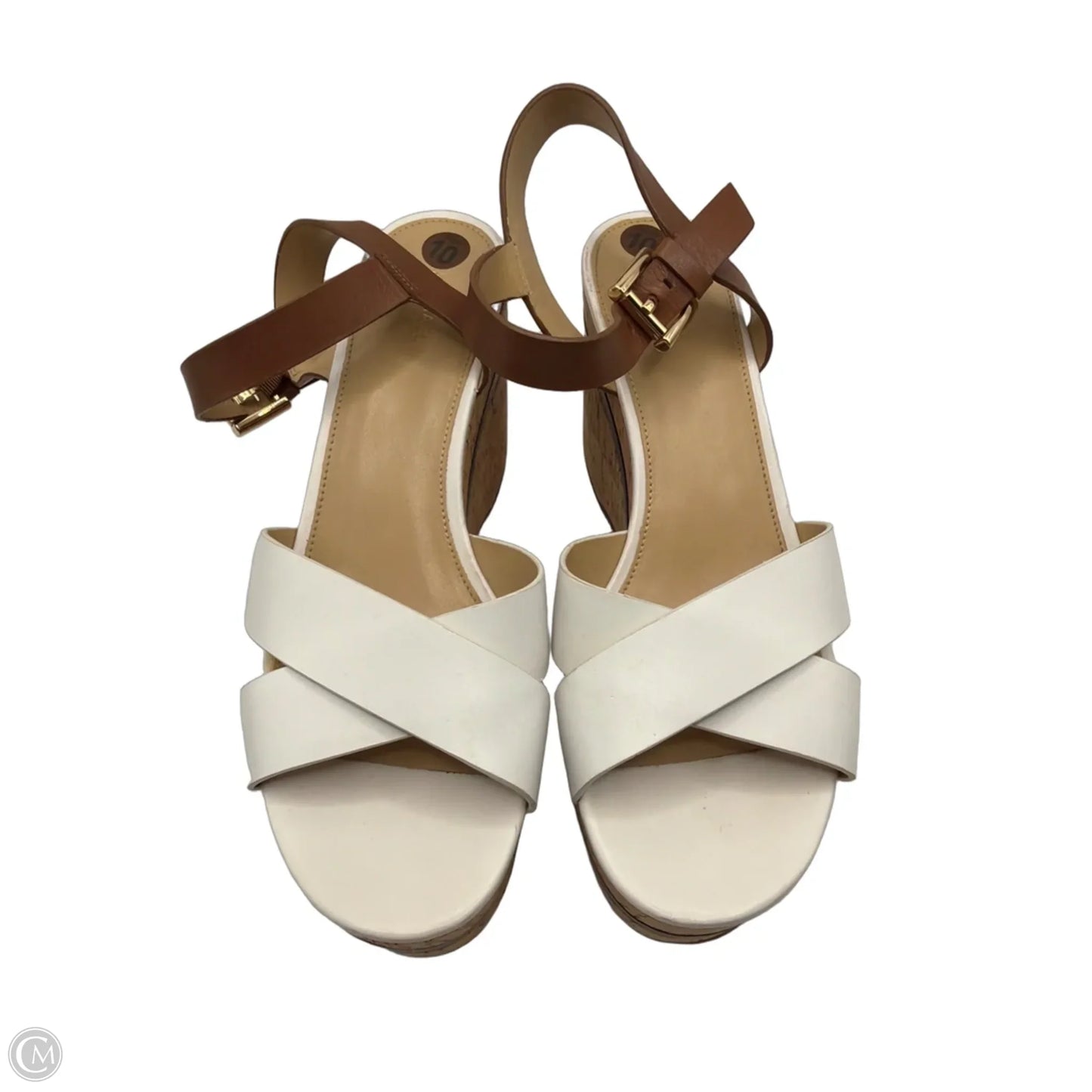 Sandals Heels Wedge By Cmc In White, Size: 10