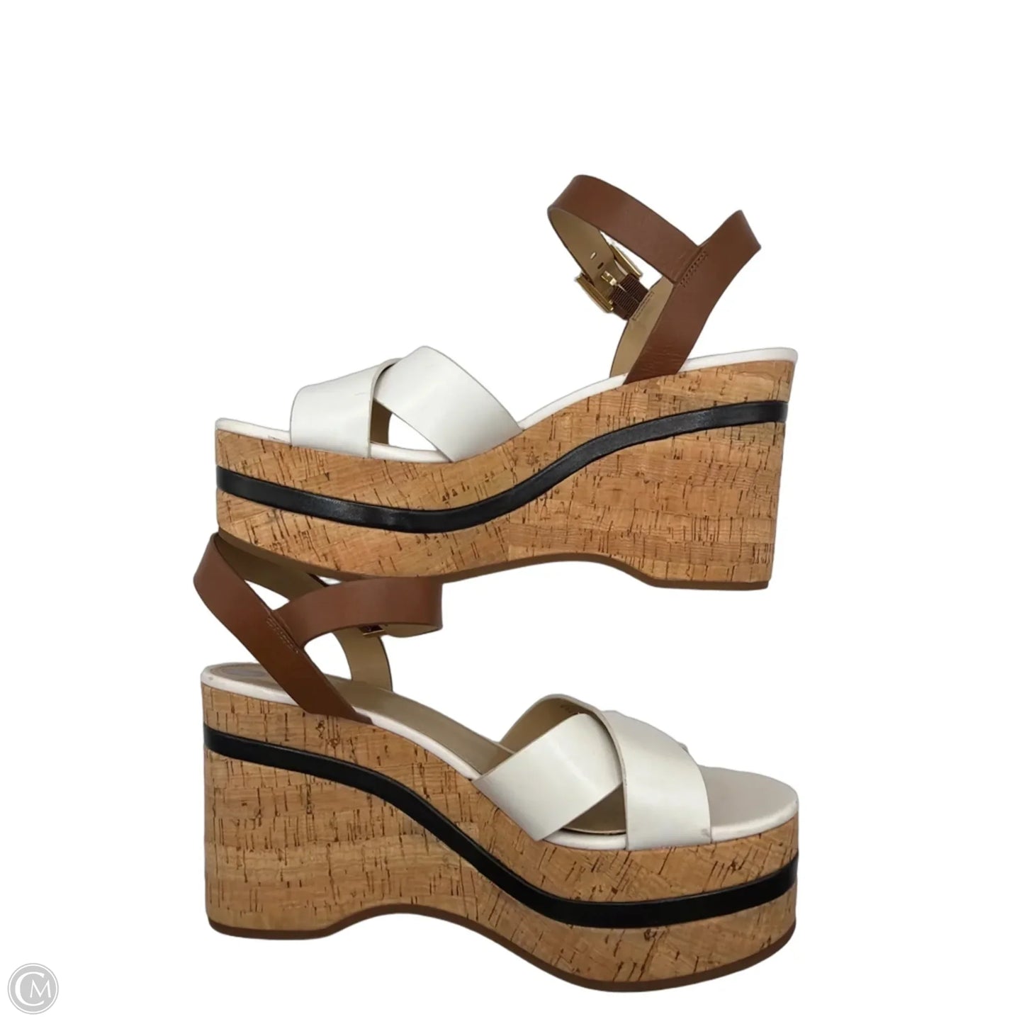 Sandals Heels Wedge By Cmc In White, Size: 10
