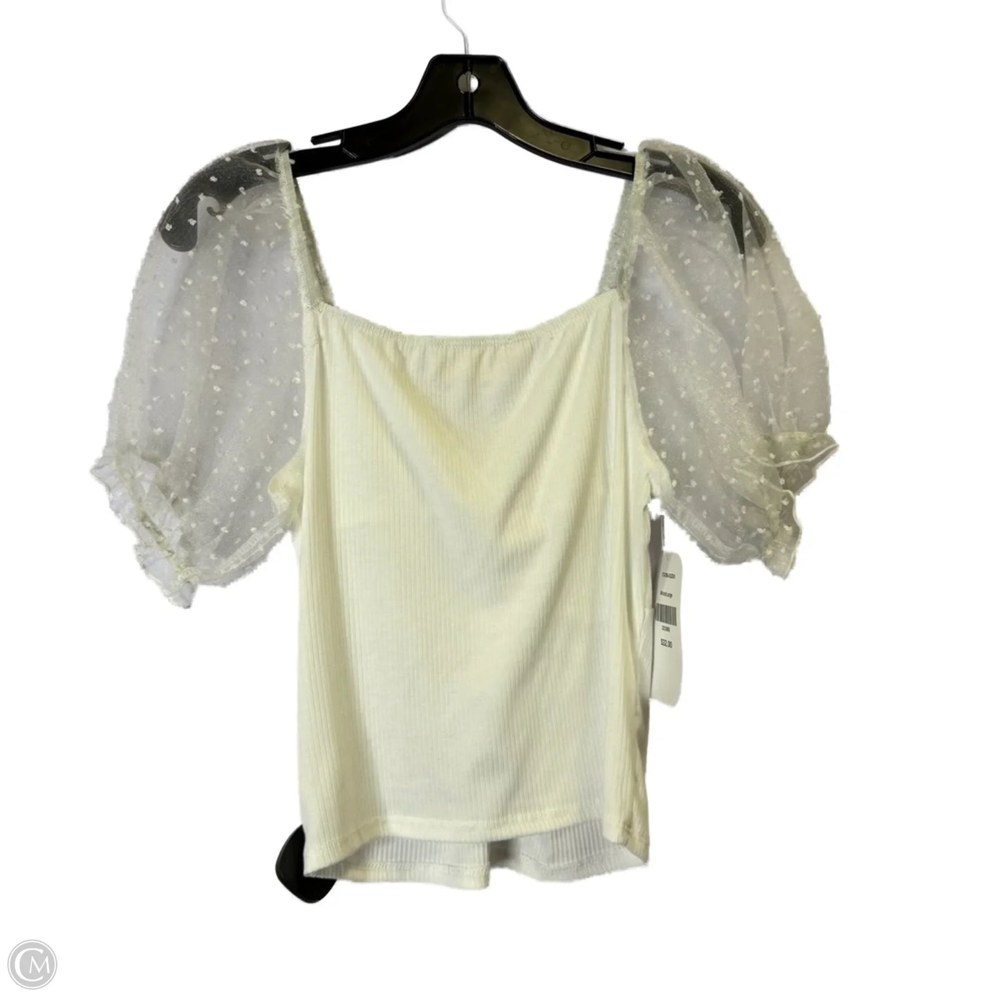 Top Short Sleeve By Clothes Mentor In White, Size: L