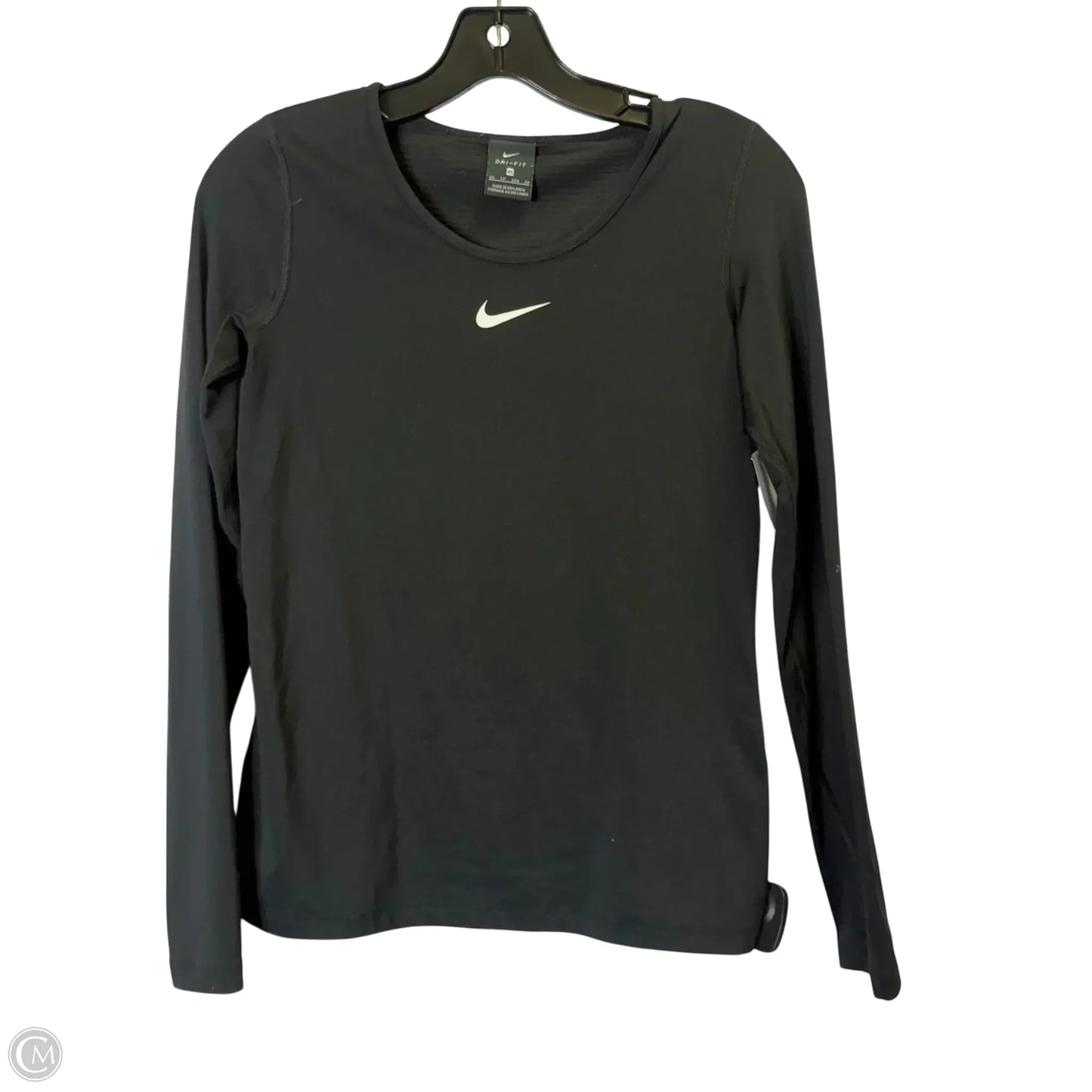 Athletic Top Long Sleeve Collar By Nike Apparel In Black, Size: Xs
