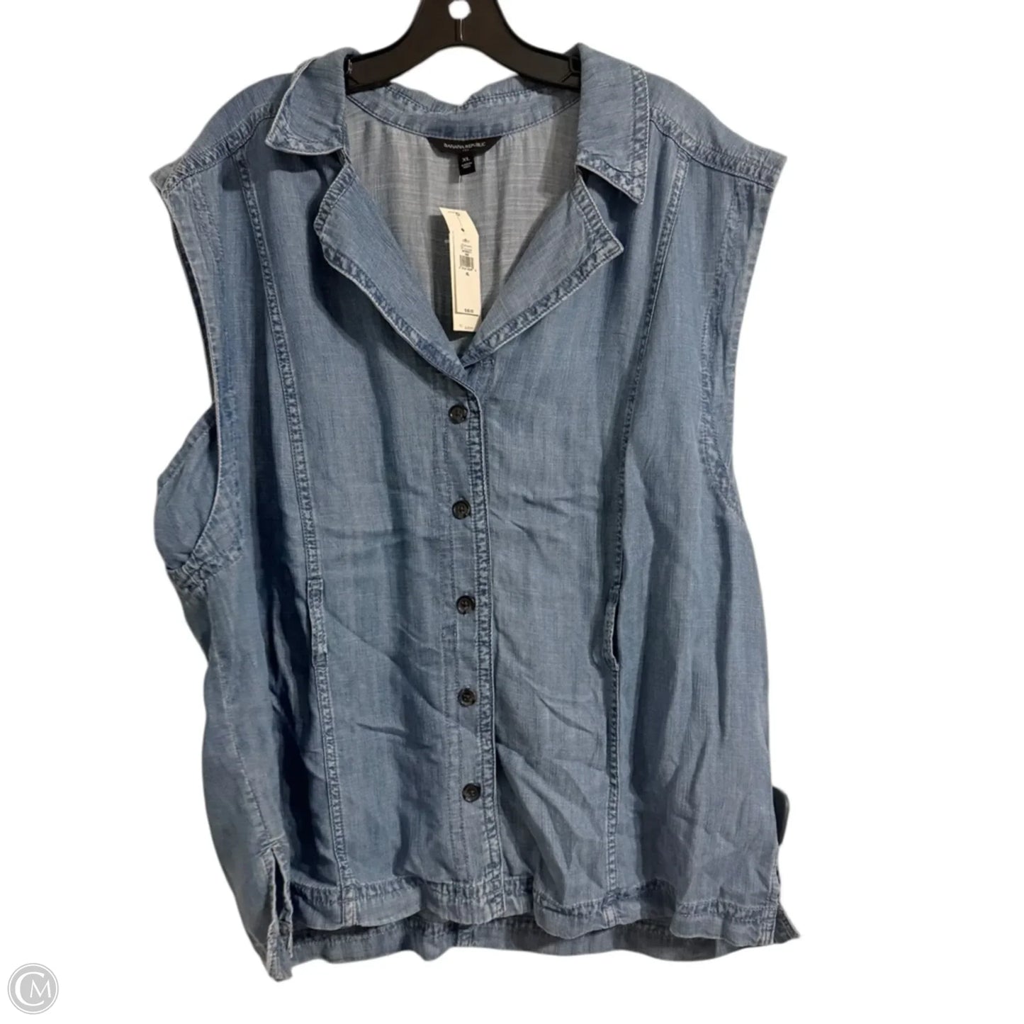 Top Sleeveless By Banana Republic In Blue, Size: Xl