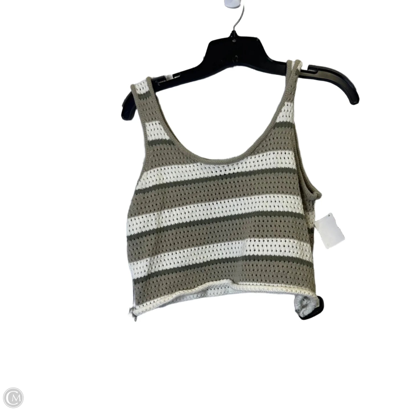 Top Sleeveless By Forever 21 In Green & White, Size: S