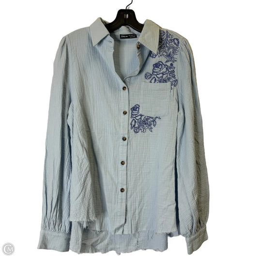 Top Long Sleeve By Shein In Blue, Size: M