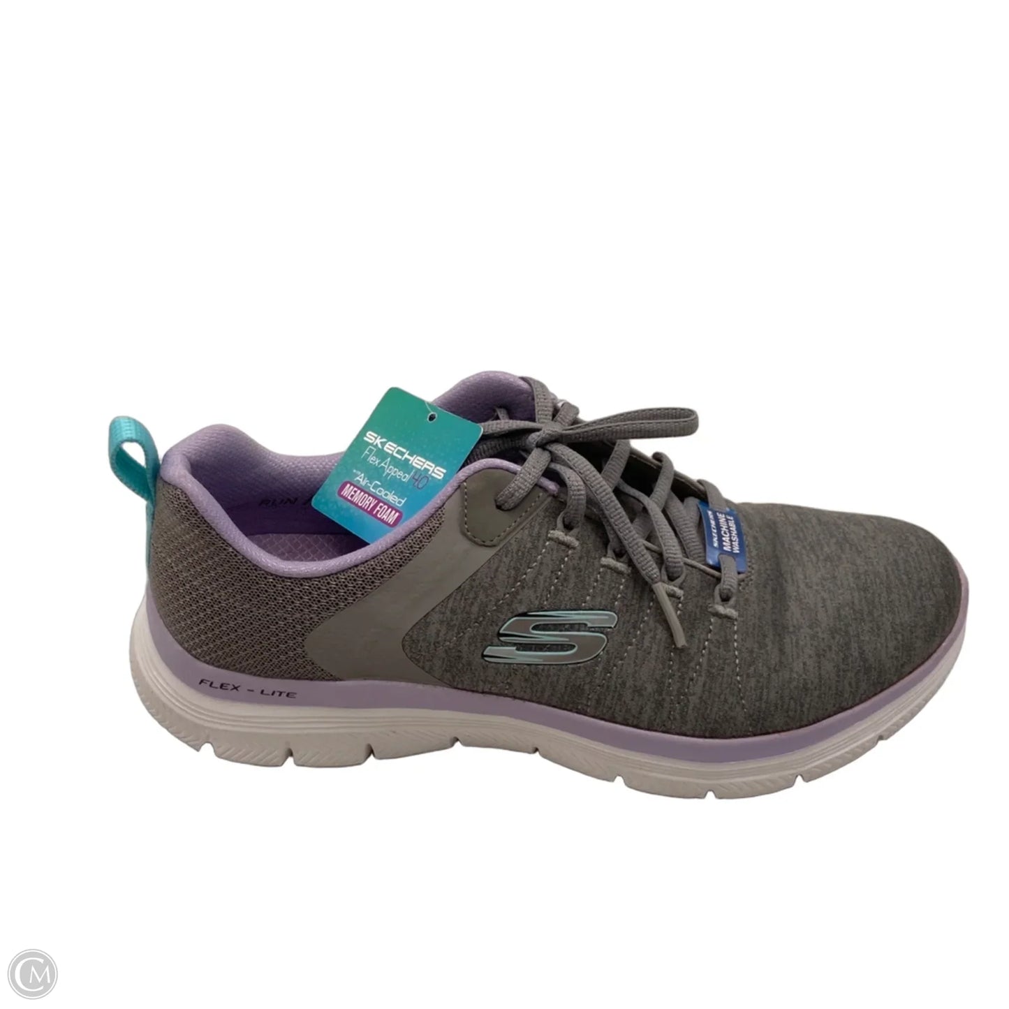 Shoes Sneakers By Skechers In Grey & Purple, Size: 9.5
