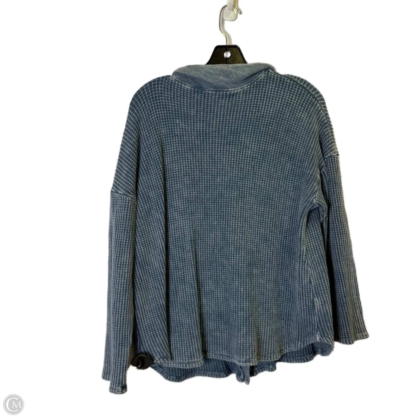 Jacket Shirt By Clothes Mentor In Blue, Size: M