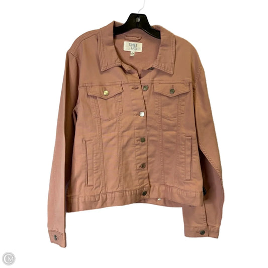 Jacket Denim By Time And Tru In Pink Denim, Size: L