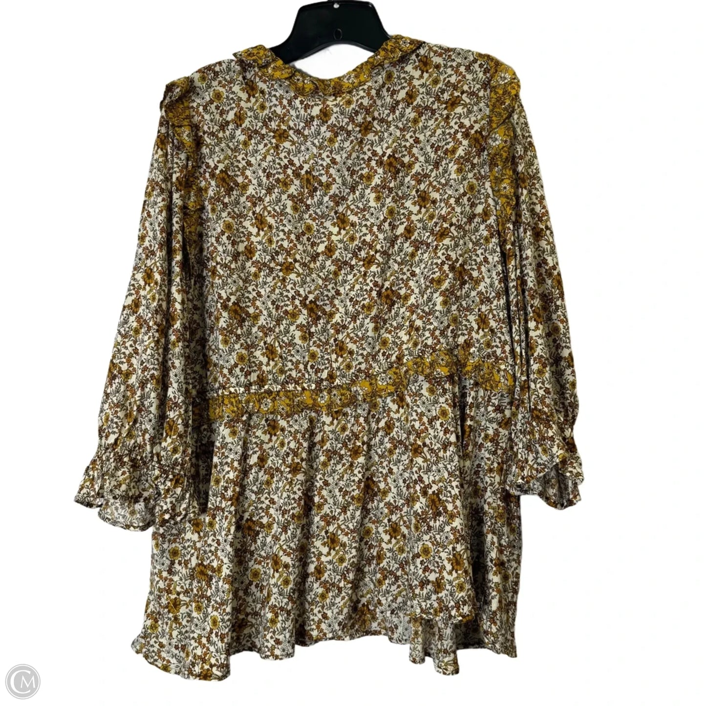 Blouse Long Sleeve By Cato In Floral Print, Size: 14