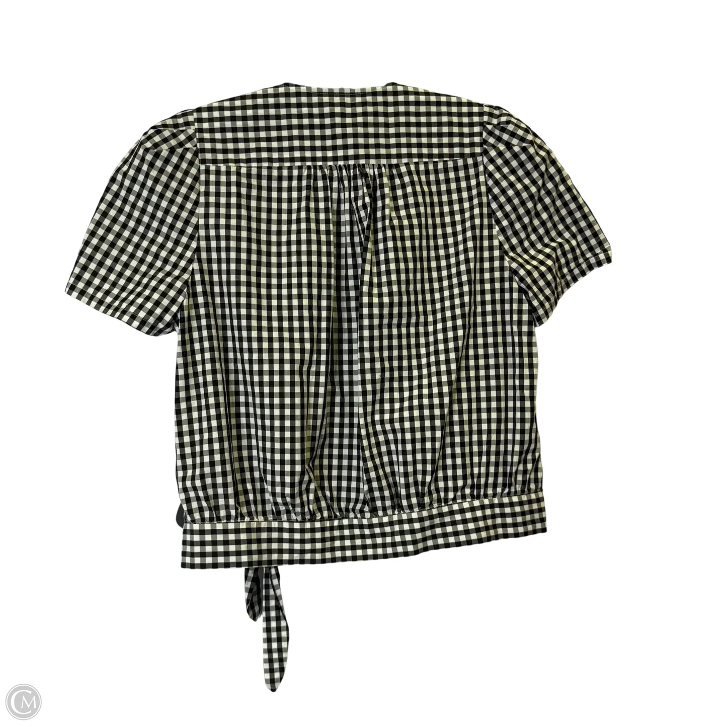 Top Short Sleeve By Madewell In Plaid Pattern, Size: L