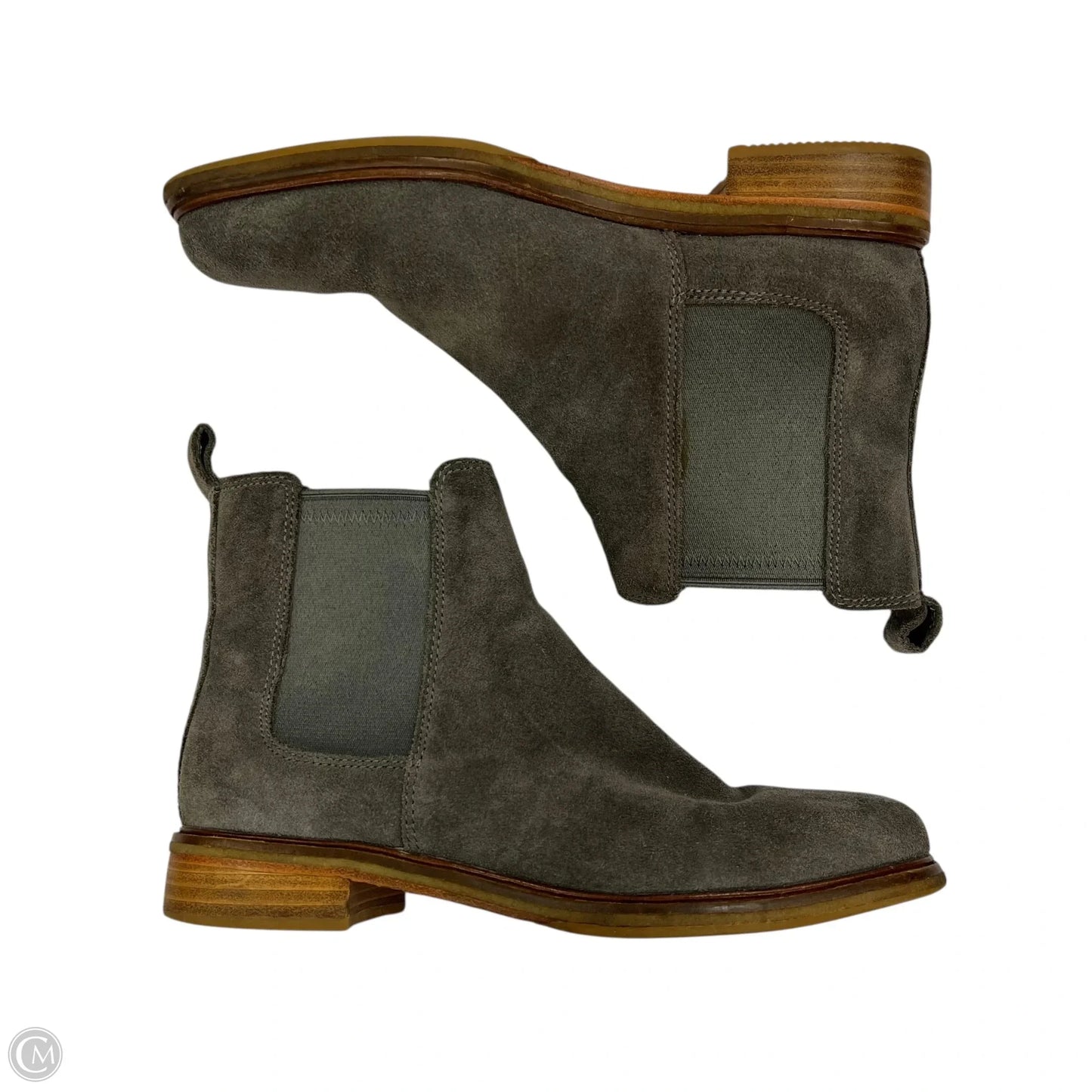 Boots Ankle Flats By Clarks In Grey, Size: 8