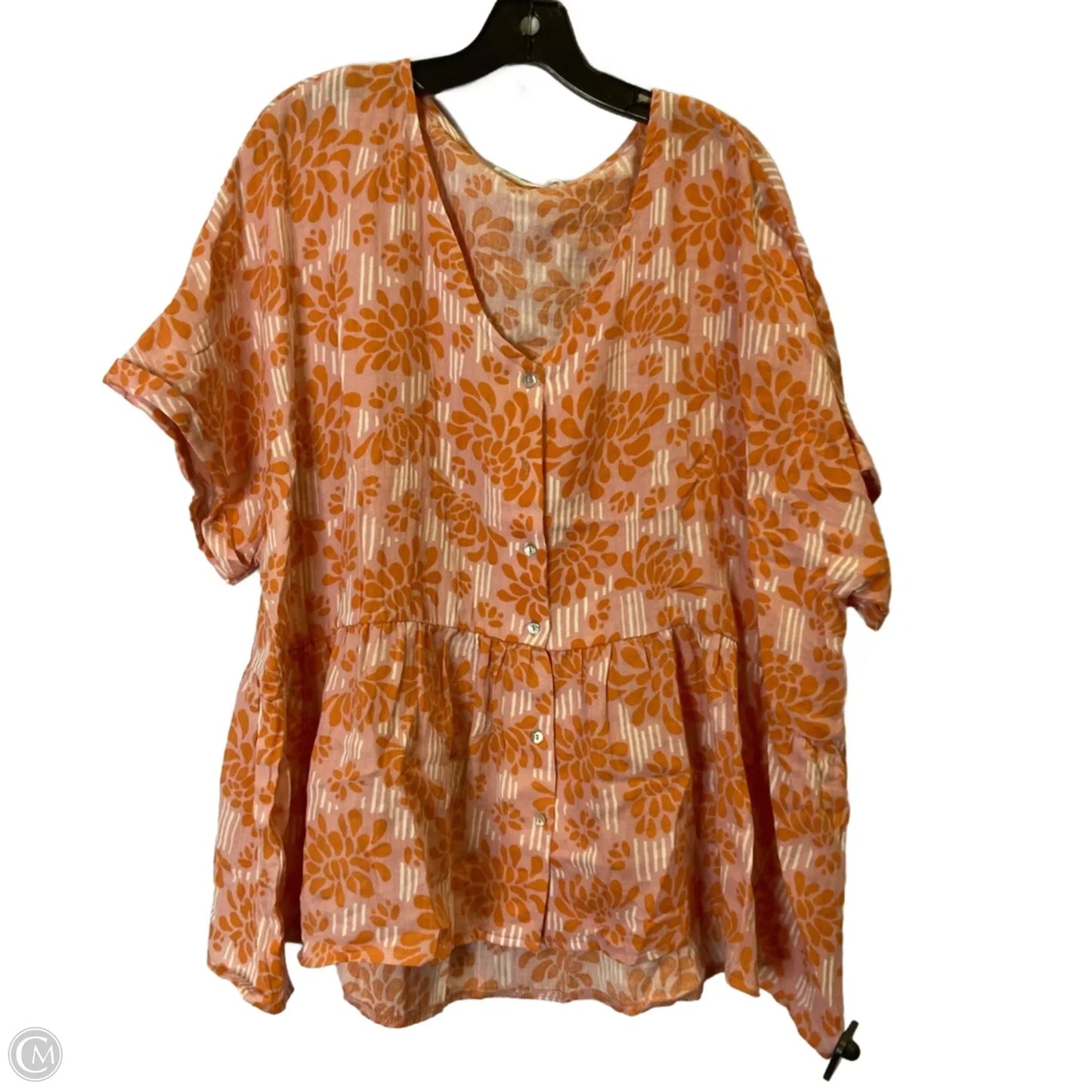 Top Short Sleeve By Michelle Mcdowell In Pink, Size: Xxl