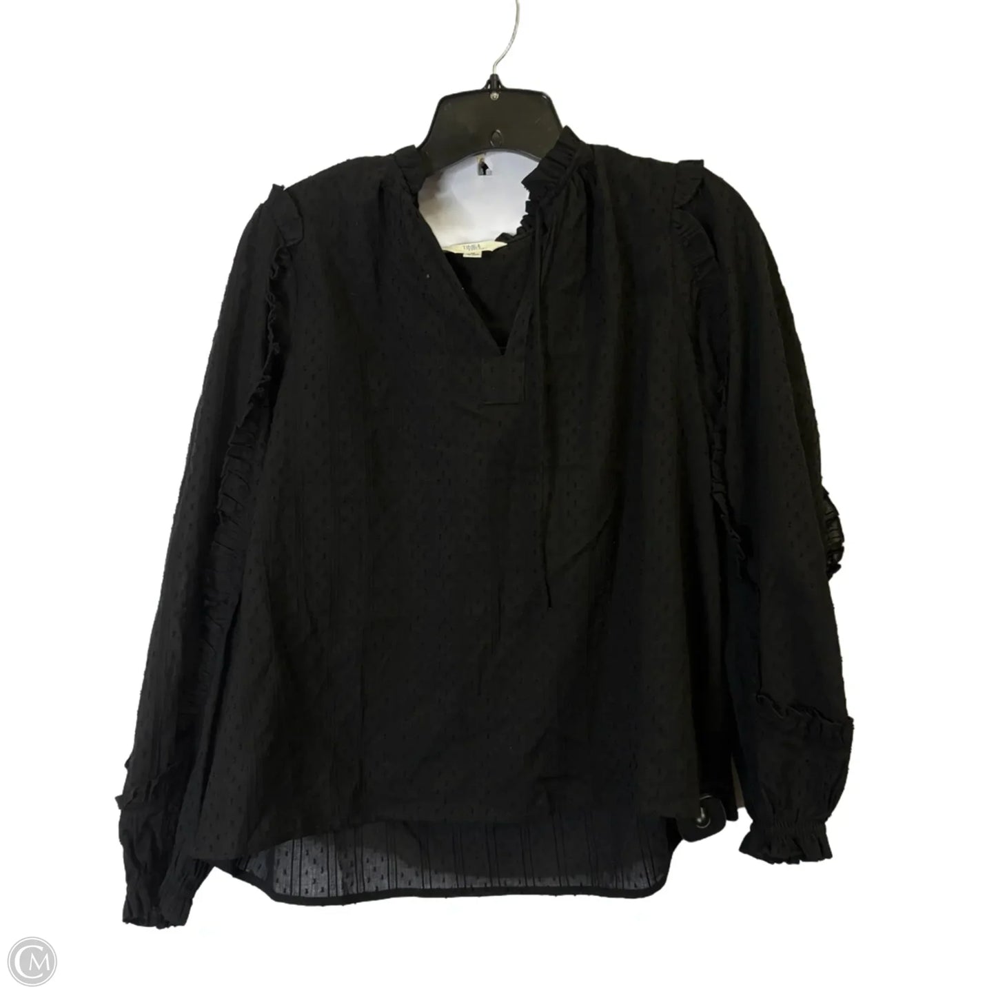 Top Long Sleeve By Time And Tru In Black, Size: M
